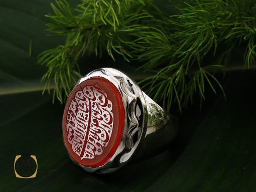 انگشتر عقیق یمن با حکاکی ماشاالله لا قوه الا بالله ان ترن انا اقل منک مالا و ولدا مردانه – کد 10561 - تصویر 6
