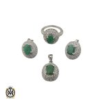 1 سرویس زمرد معدنی زنانه طرح آدرینا- کد 7194