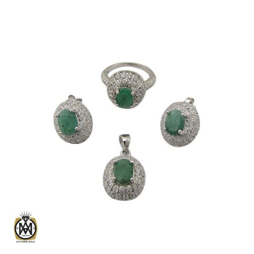 1 سرویس زمرد معدنی زنانه طرح آدرینا- کد 7194 - تصویر 1