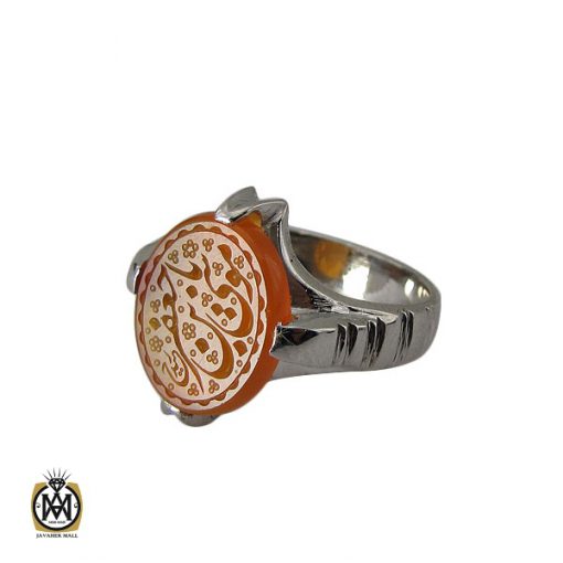 1 انگشتر عقیق یمن با حکاکی یا موسی بن جعفر مردانه – کد 10568 - تصویر 1
