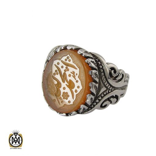 1 انگشتر عقیق یمن با حکاکی الحمدلله مردانه – کد 10582 - تصویر 1