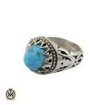 انگشتر فیروزه نیشابوری مردانه دست ساز– کد 10503