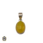 مدال عقیق زرد با حکاکی شرف الشمس طرح اسپرت - کد 3272