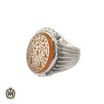 انگشتر عقیق یمن با حکاکی شرف الشمس و یا اباالقاسم یا رسول الله مردانه – کد 10539