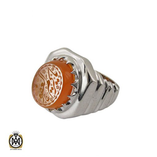 1 انگشتر عقیق یمن با حکاکی یا کریم العفو مردانه – کد 10541 - تصویر 1