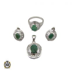 سرویس زمرد معدنی زنانه طرح سامینا- کد 7200 سرویس زمرد معدنی زنانه طرح سامینا- کد 7200