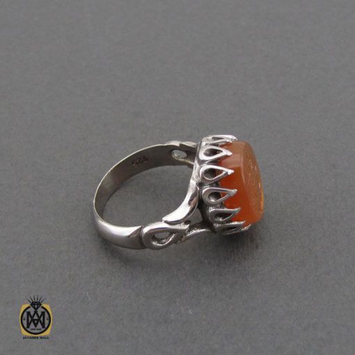 انگشتر عقیق یمن با حکاکی یا موسی بن جعفر مردانه – کد 10569 - تصویر 2