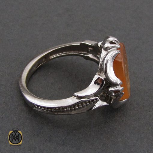 انگشتر عقیق یمن با حکاکی یا خامس اصحاب الکساء مردانه – کد 10576 - تصویر 2