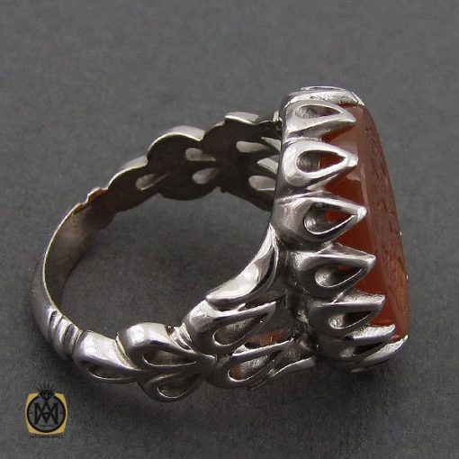 انگشتر عقیق یمن با حکاکی شرف الشمس و یا نفس خیر المرسلین مردانه – کد 10578 - تصویر 2