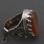 2 انگشتر عقیق یمن با حکاکی الله و پنج تن مردانه – کد 10580 - تصویر 2