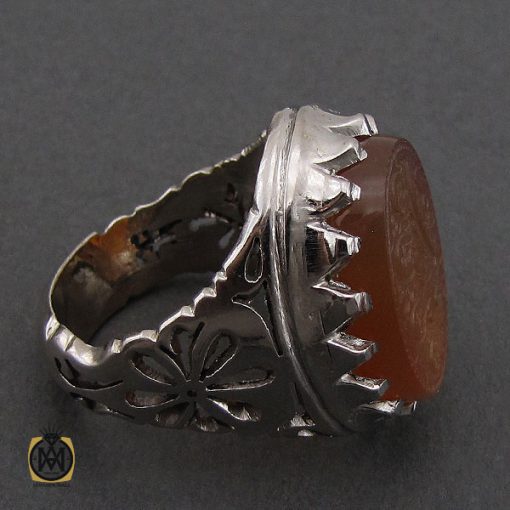 2 انگشتر عقیق یمن با حکاکی الله و پنج تن مردانه – کد 10580 - تصویر 2