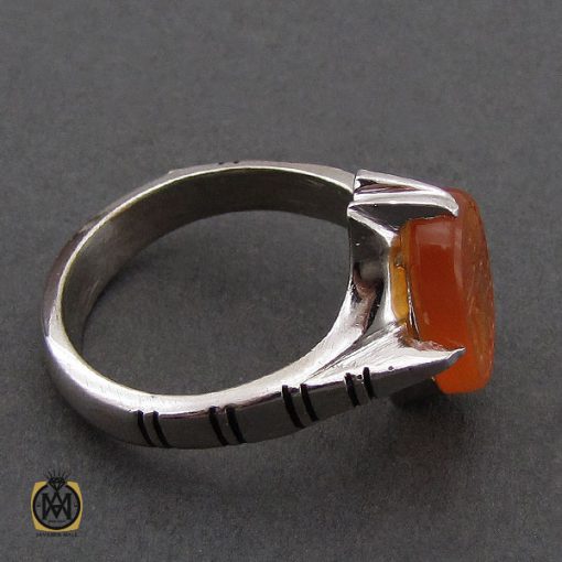 انگشتر عقیق یمن با حکاکی یا عقیله العرب مردانه – کد 10581 - تصویر 2