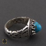 انگشتر فیروزه نیشابوری مردانه دست ساز– کد 10503 - تصویر 2