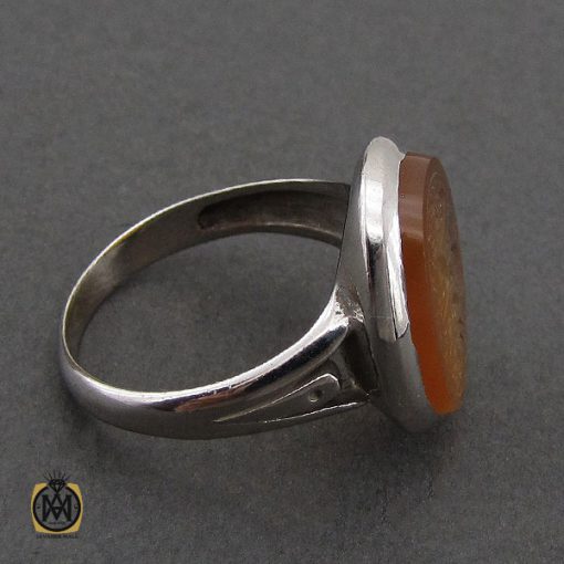 انگشتر عقیق یمن با حکاکی یا علی مدد مردانه – کد 10588 - تصویر 2