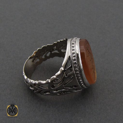 انگشتر عقیق یمن با حکاکی یا جعفر بن محمد مردانه – کد 10615 - تصویر 2