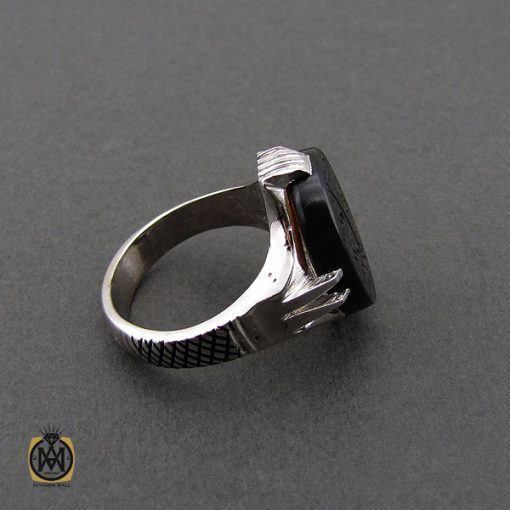 2 انگشتر یشم مرغوب با حکاکی یا فاطمه الزهرا مردانه – کد 10622 - تصویر 2