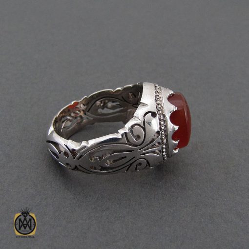 انگشتر عقیق یمن مردانه دست ساز - کد 10626 - تصویر 5