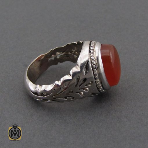 انگشتر عقیق یمن با حکاکی شرف الشمس مردانه - کد 10628 - تصویر 2