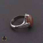 انگشتر عقیق یمن با حکاکی شرف الشمس خوش رنگ مردانه - کد 10637 - تصویر 2