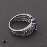 2 انگشتر آمتیست طرح پرتو زنانه - کد 2273 - تصویر 2