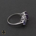 2 انگشتر آمتیست و تانزانایت طرح درسا زنانه - کد 2277 - تصویر 2