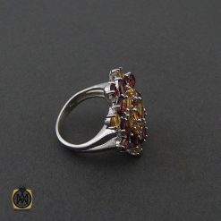 انگشتر گارنت و سیترین طرح رخساره زنانه - کد 2279 انگشتر گارنت و سیترین طرح رخساره زنانه - کد 2279