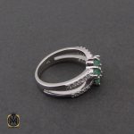2 انگشتر زمرد زنانه طرح پیچک - کد 2285 - تصویر 2