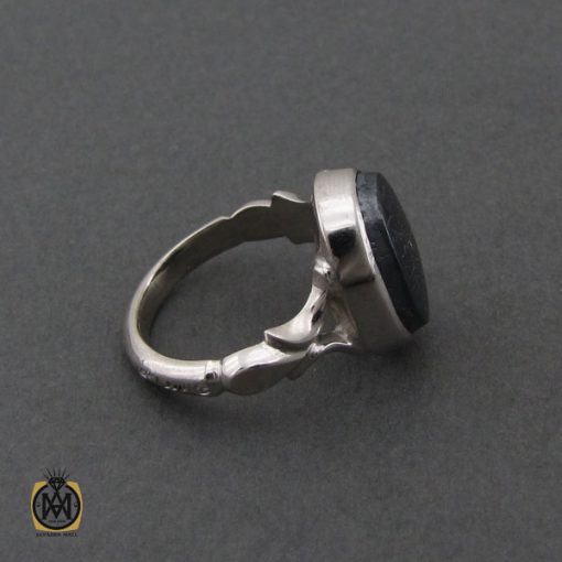 انگشتر حدید صینی با حکاکی هفت جلاله مردانه دست ساز - کد 10656 - تصویر 2