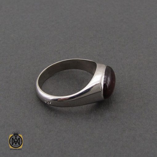 انگشتر گارنت مردانه دست ساز طرح صفوی - کد 10647 - تصویر 2