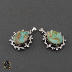 مدال فیروزه نیشابوری طرح اقاقیا زنانه - کد 3258 مدال فیروزه نیشابوری طرح اقاقیا زنانه - کد 3258