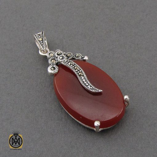 مدال عقیق قرمز طرح آریسان زنانه - کد 3260 - تصویر 2