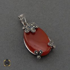 مدال عقیق قرمز طرح بنیتا زنانه - کد 3262 مدال عقیق قرمز طرح بنیتا زنانه - کد 3262
