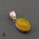 مدال عقیق زرد با حکاکی شرف الشمس طرح اسپرت - کد 3272 - تصویر 2