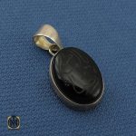 2 مدال عقیق مشکی با حکاکی یا امام رضا طرح اسپرت - کد 3274 - تصویر 2