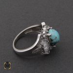 2 انگشتر فیروزه نیشابوری طرح آتنا زنانه - کد 2291 - تصویر 2