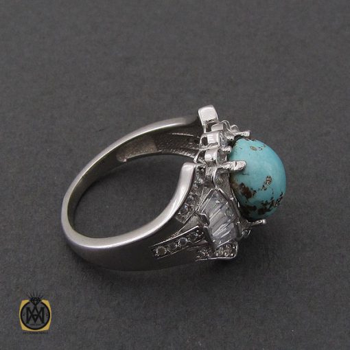 انگشتر فیروزه نیشابوری طرح آتنا زنانه - کد 2291 - تصویر 2