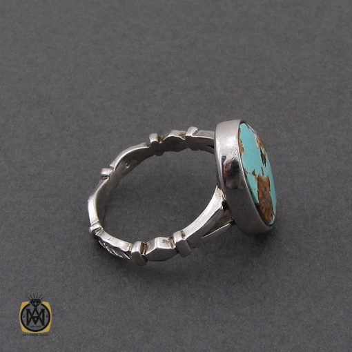 2 انگشتر فیروزه نیشابوری مردانه - کد 10659 - تصویر 3