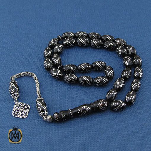 2 تسبیح 33 دانه یسر حجاز نقره کوب و مرغوب  - کد 4339 - تصویر 2