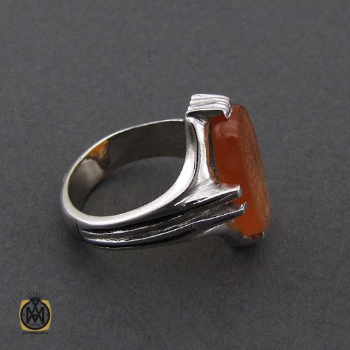 انگشتر عقیق یمن با حکاکی هو العلی مردانه – کد 10519 - تصویر 2