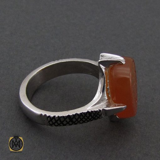 انگشتر عقیق یمن با حکاکی السلام علی ائمة النجاء مردانه – کد 10530 - تصویر 2