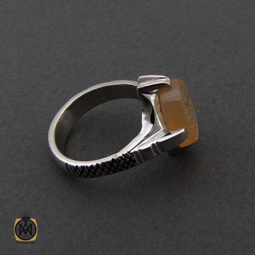 انگشتر عقیق یمن با حکاکی الحمد الله مردانه – کد 10542 - تصویر 2