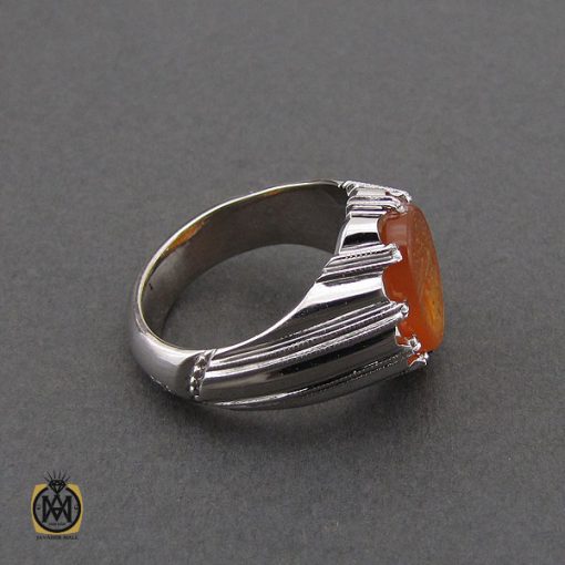 2 انگشتر عقیق یمن با حکاکی یا عقیله العرب مردانه دست ساز – کد 10554 - تصویر 2