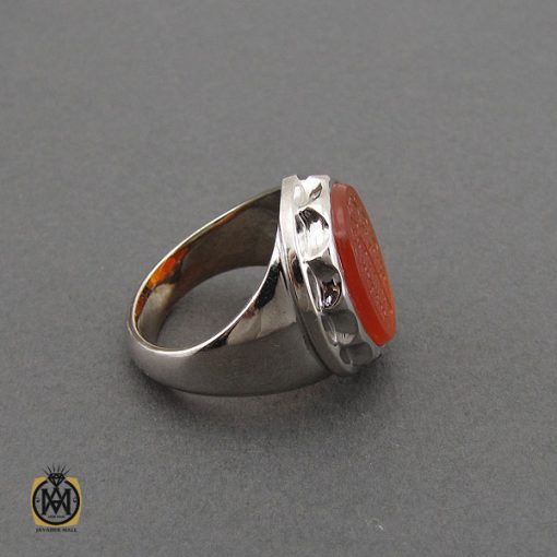 انگشتر عقیق یمن با حکاکی ماشاالله لا قوه الا بالله ان ترن انا اقل منک مالا و ولدا مردانه – کد 10561 - تصویر 2