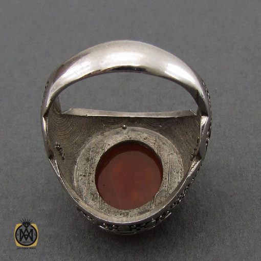 انگشتر عقیق یمن با حکاکی سبحان الحی القیوم مردانه – کد 10572 - تصویر 3