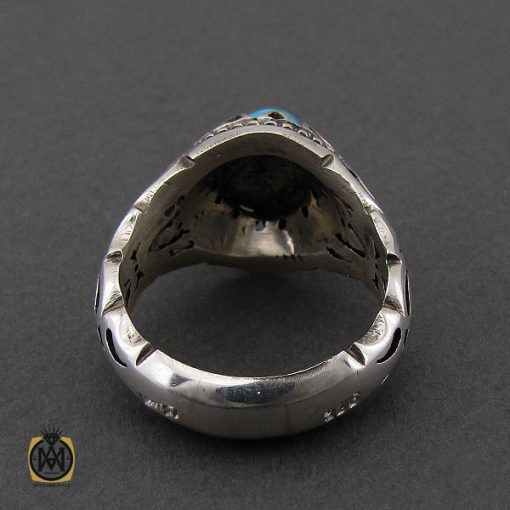 انگشتر فیروزه نیشابوری مردانه دست ساز– کد 10503 - تصویر 3