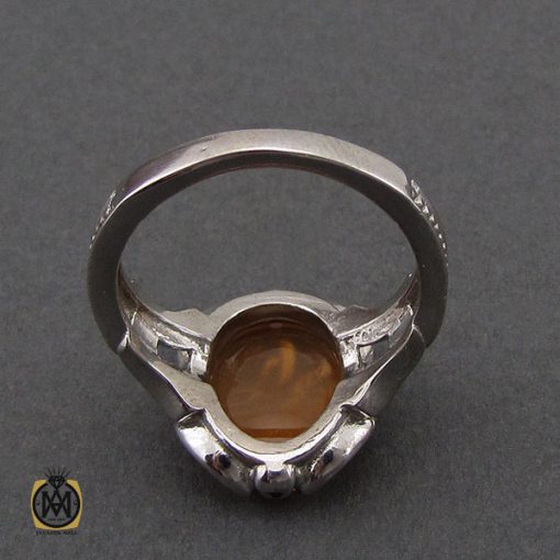 انگشتر عقیق یمن با حکاکی یا خامس اصحاب الکساء مردانه – کد 10576 - تصویر 3