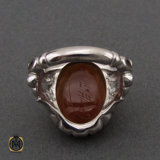 انگشتر عقیق یمن با حکاکی شرف الشمس و یا نفس خیر المرسلین مردانه – کد 10578 - تصویر 3