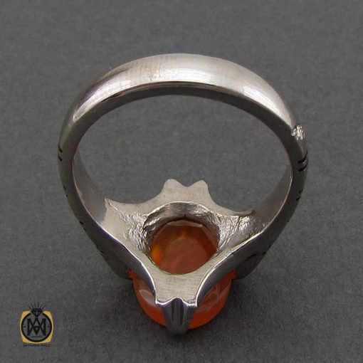 انگشتر عقیق یمن با حکاکی یا عقیله العرب مردانه – کد 10581 - تصویر 3