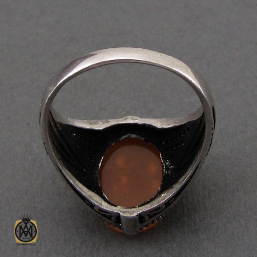 انگشتر عقیق یمن با حکاکی یا من هو بمن رجاه کریم مردانه – کد 10583 - تصویر 3