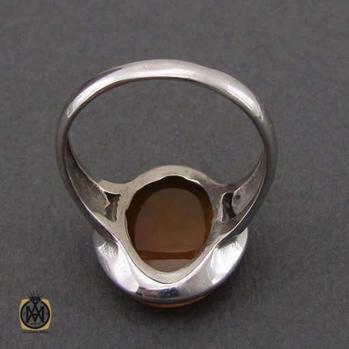 انگشتر عقیق یمن با حکاکی یا علی مدد مردانه – کد 10588 - تصویر 3